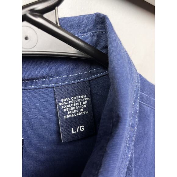 Chaps Ralph Lauren Button Down Shirt Mens‎ Large Blue Thick Stitch Preppy - Picture 4 of 9